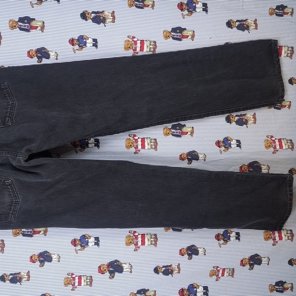 Y2K Levi's 501 button fly black wash fade straight leg denim jeans Size 33 / 34 - Picture 2 of 7
